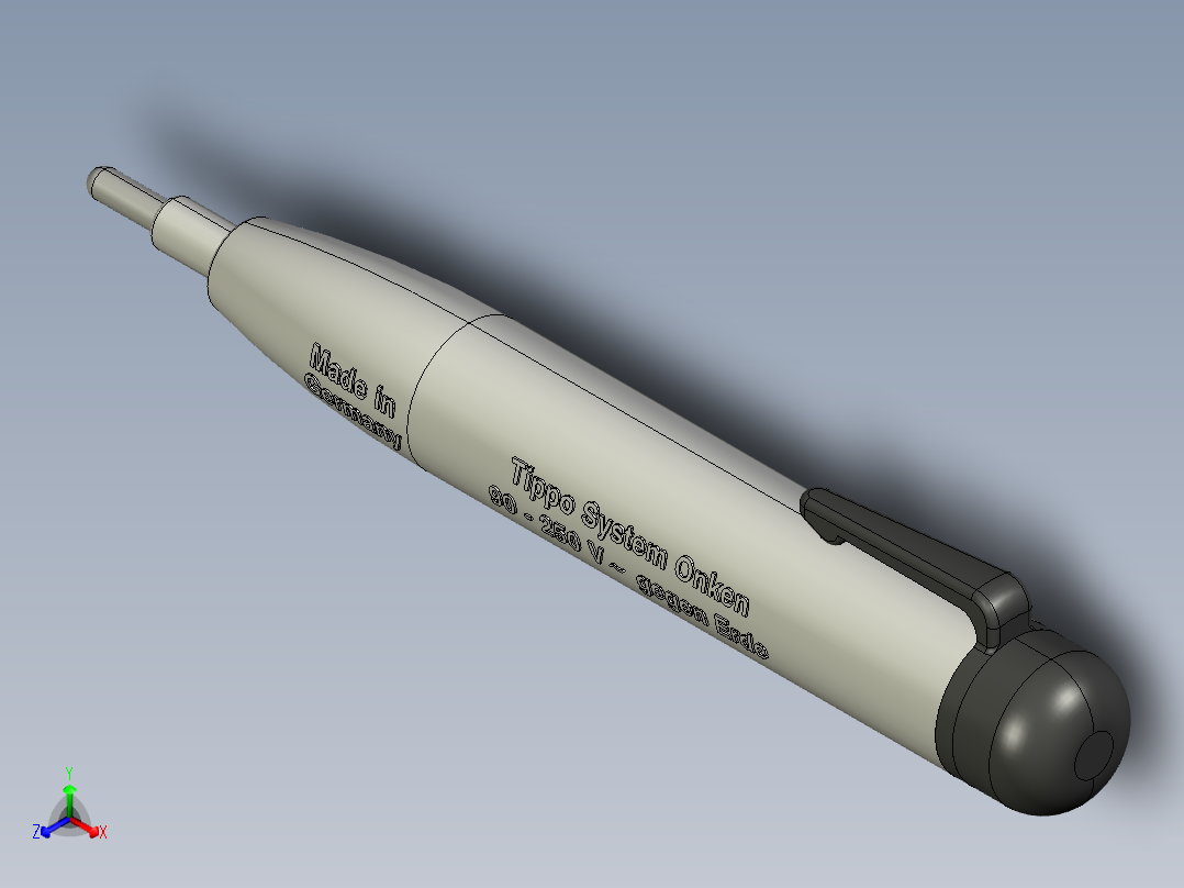 Phase Tester相位检测笔3D数模图纸 CREO设计 附STP正等轴测图