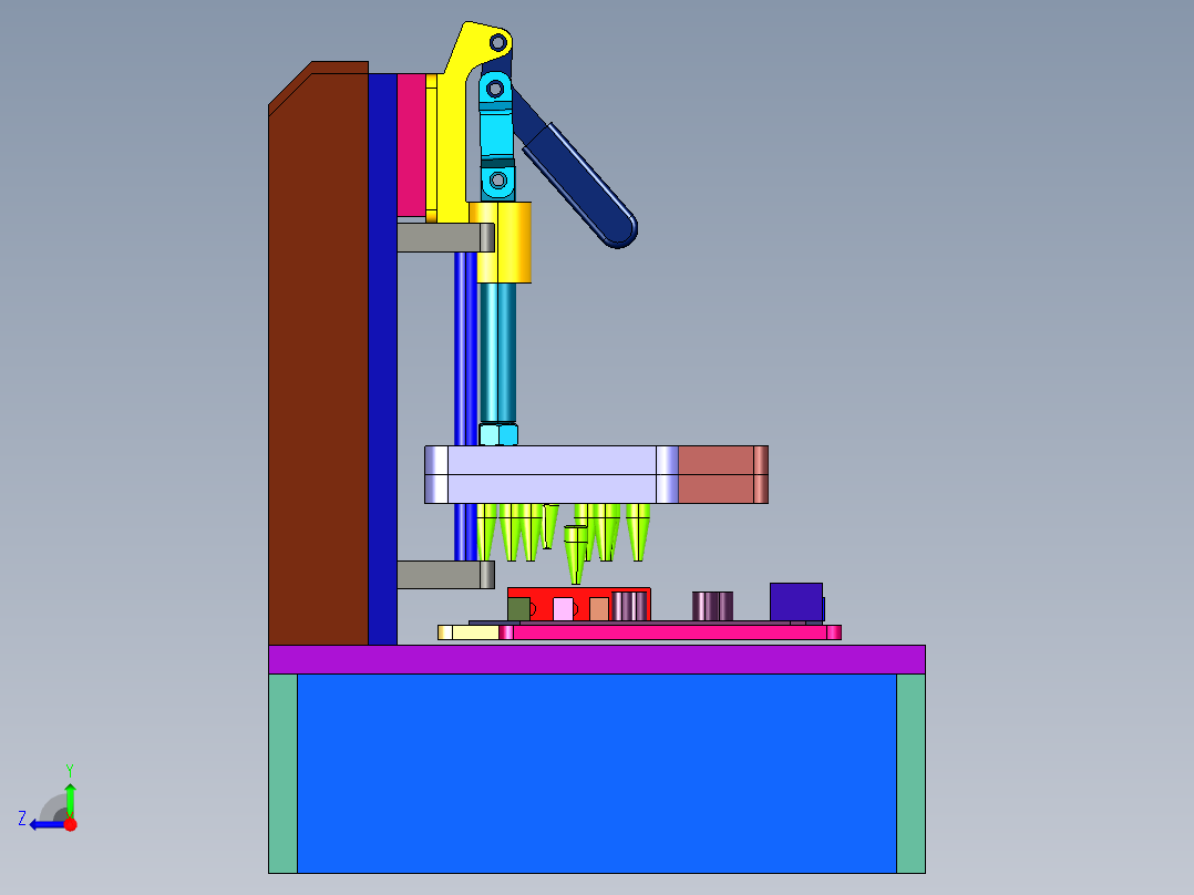 电路板测试实验架台右视图