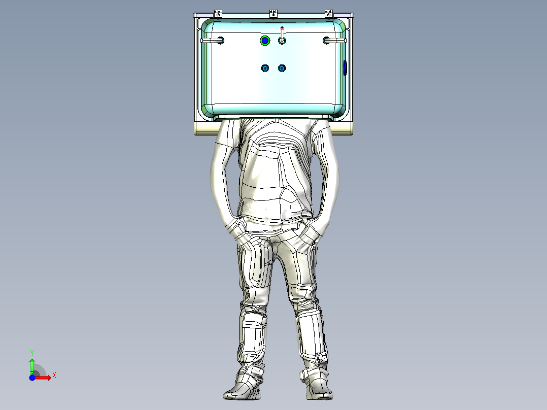 具有持续正气压（持续气道正压）的机械通气前视图