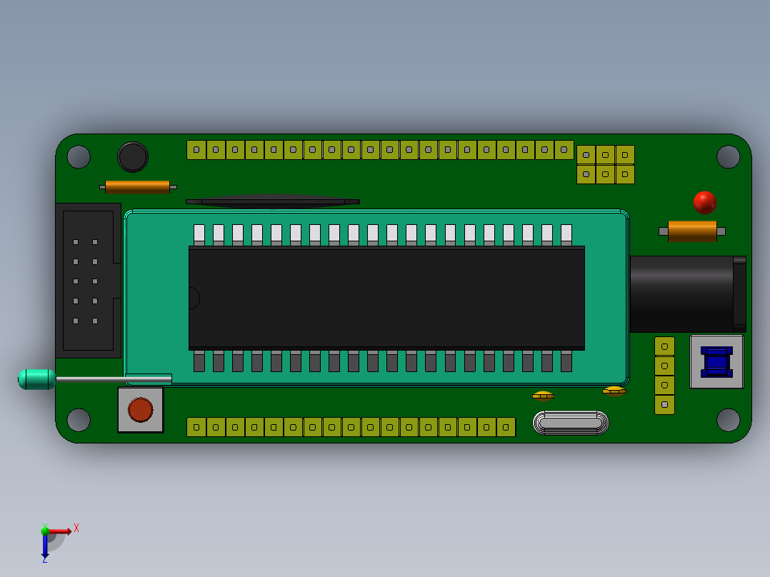 最小51系统板==425251==10俯视图