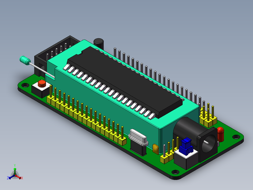 最小51系统板==425251==10正等轴测图