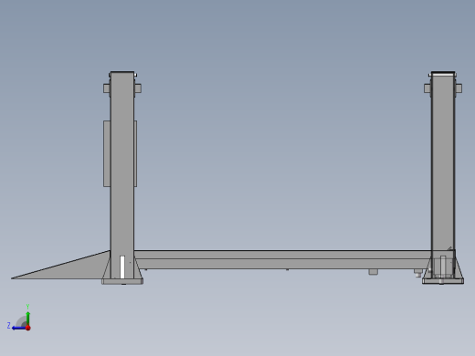 1.5t四柱液压式自动升降平台设计含SW三维及5张CAD图右视缩略图