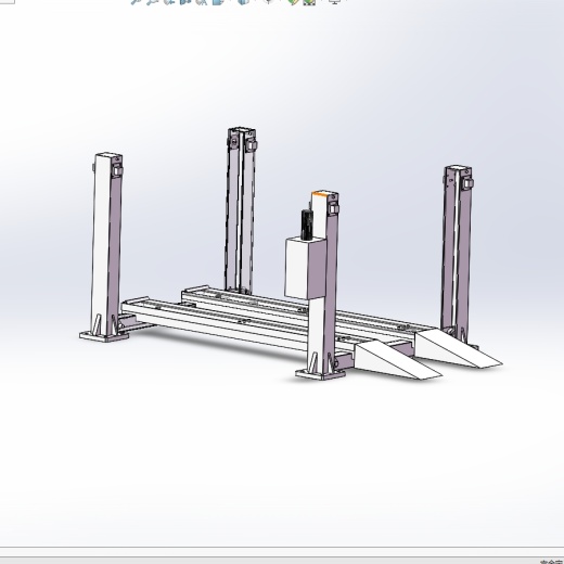 1.5t四柱液压式自动升降平台设计含SW三维及5张CAD图缩略图