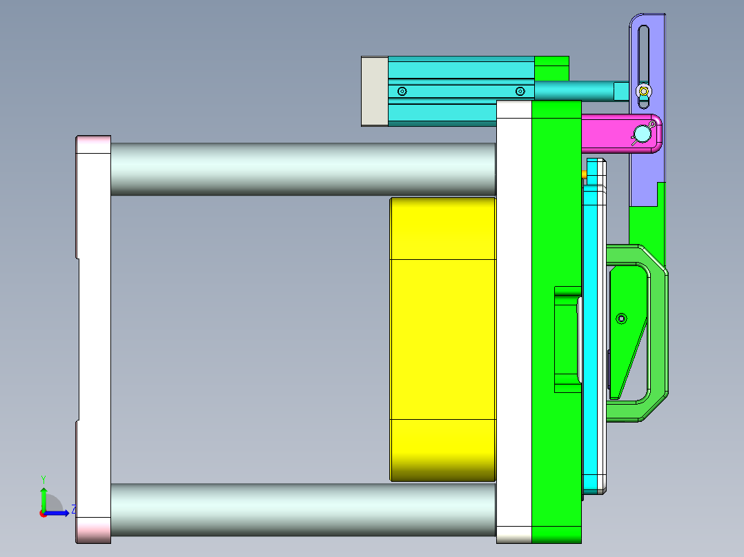 C100PA-A-笔记本CNC工装夹具三维模型CNC11222左视图