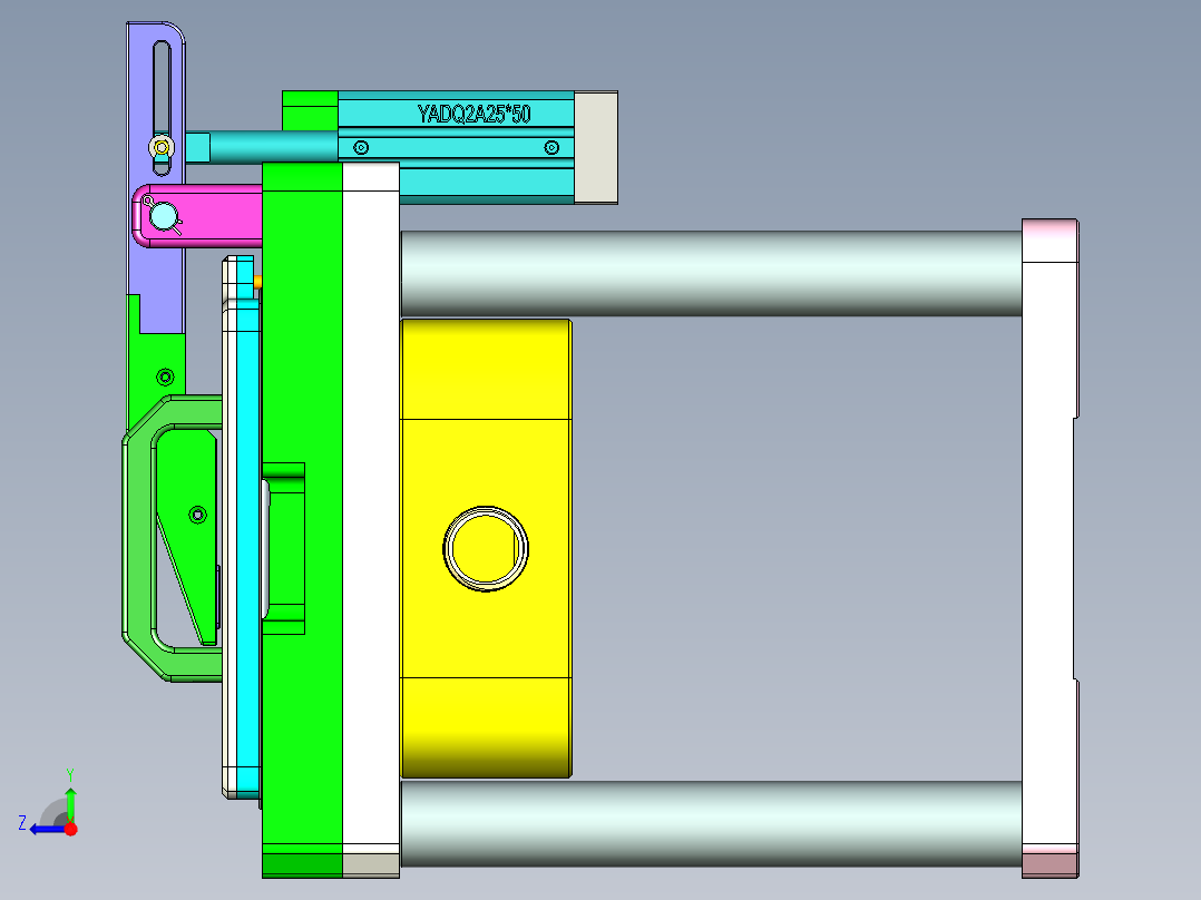 C100PA-A-笔记本CNC工装夹具三维模型CNC11222右视图