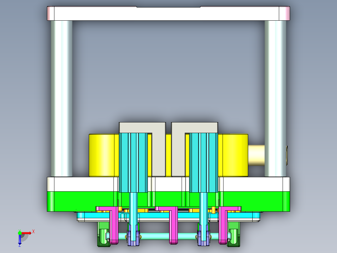 C100PA-A-笔记本CNC工装夹具三维模型CNC11222俯视图