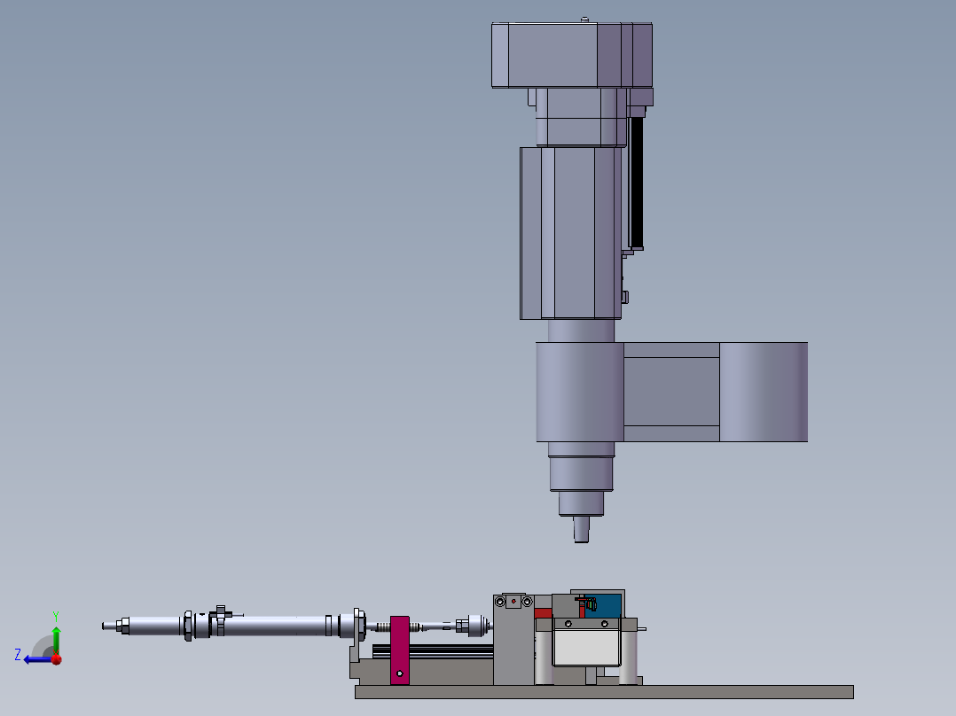 L型铁全自动攻丝机电路引脚攻丝（sw22可编辑+工程图）右视图