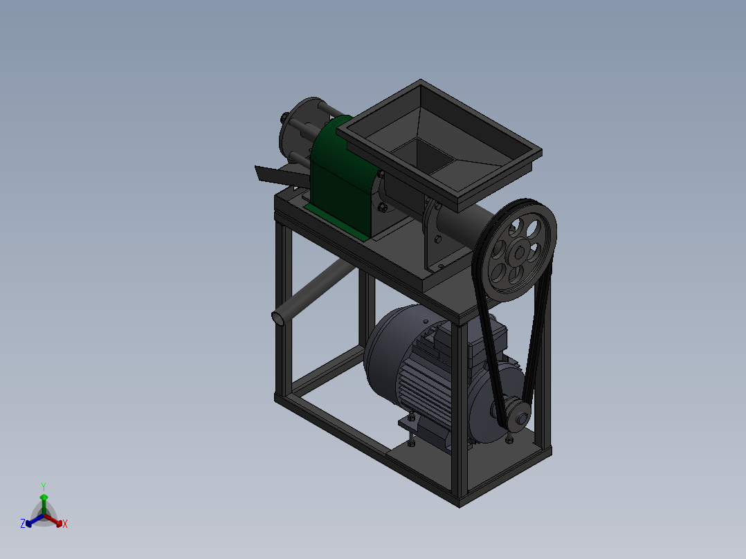 食品螺旋压榨机sw18正等轴测图