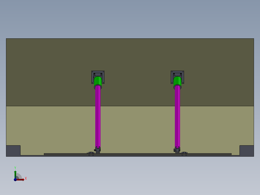 液压翻板装置前视图