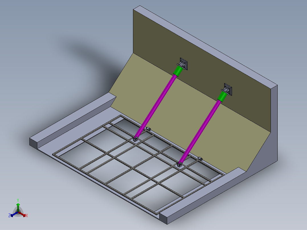 液压翻板装置正等轴测图