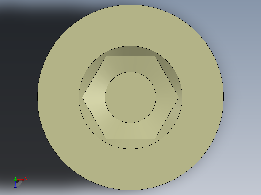 外丝堵 亿日 MBPR02俯视图