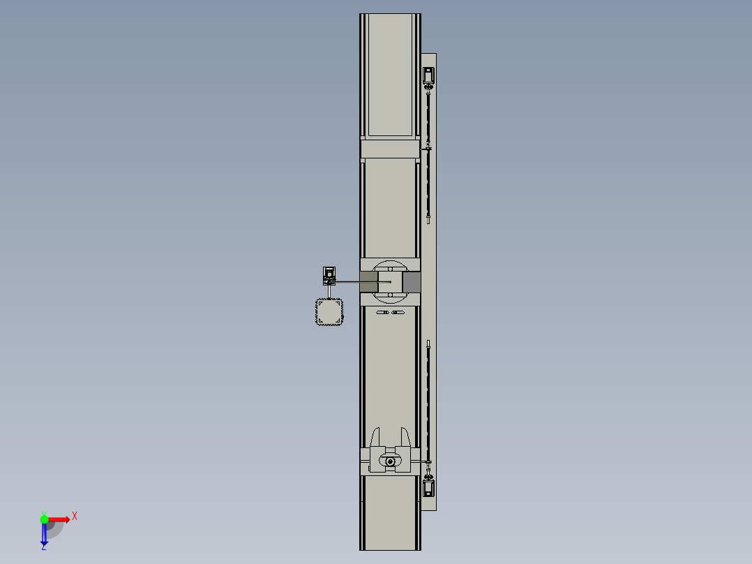 自动锯切机俯视图