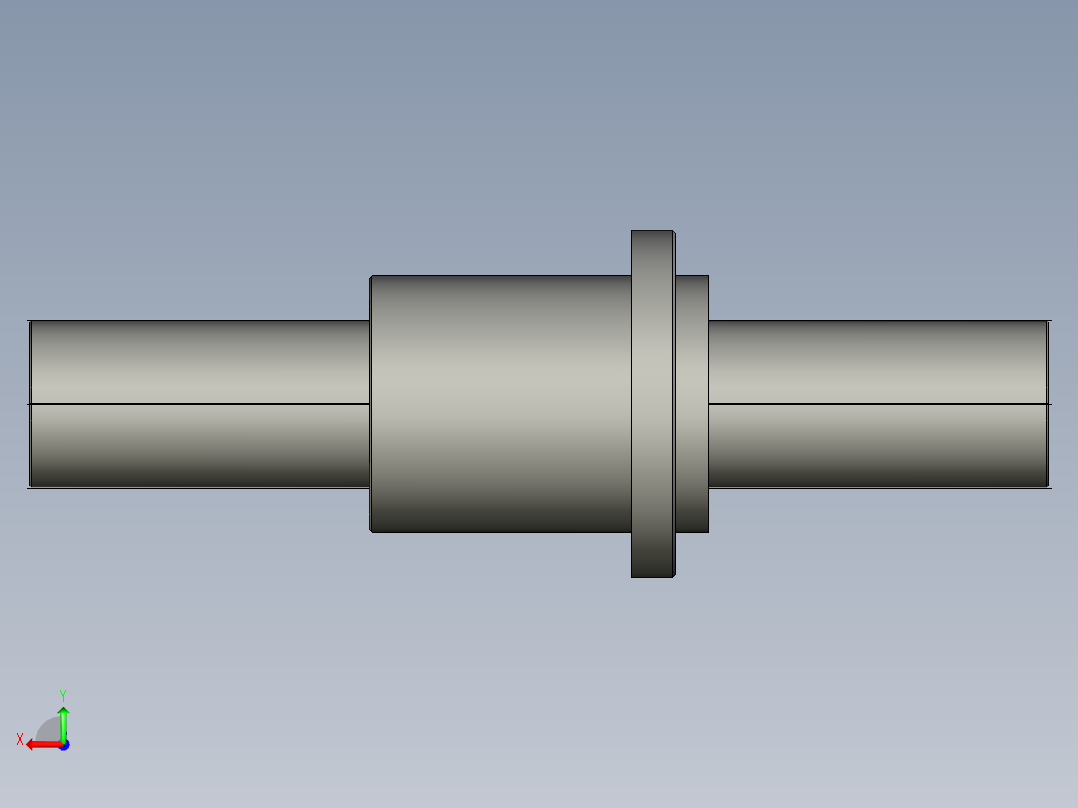 JF12540-4滚珠丝杆3D模型后视图