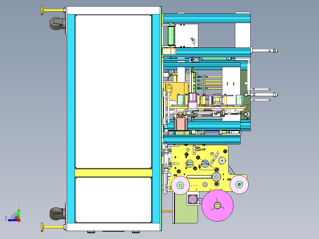 手机贴标设备（四面贴标机）右视图