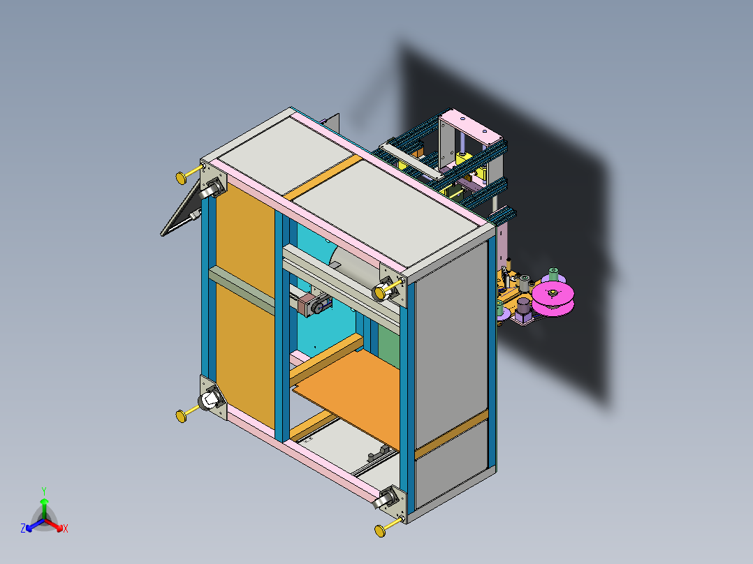 手机贴标设备（四面贴标机）正等轴测图