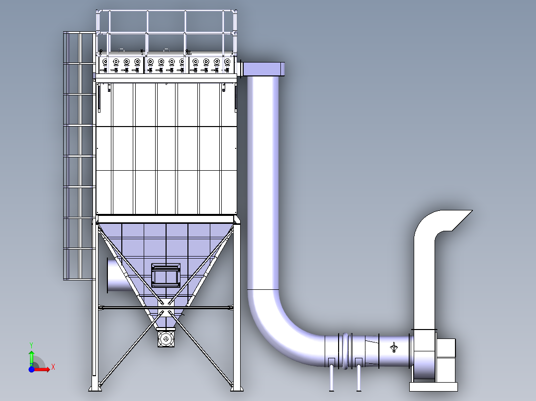 布袋除尘器前视图
