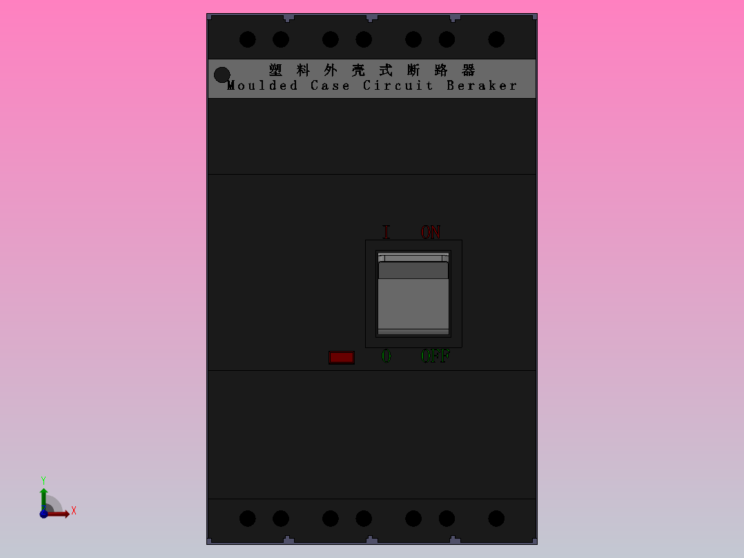HM3 63-800A 4极固定式塑料外壳式断路器[HM3-100A╱4]前视图