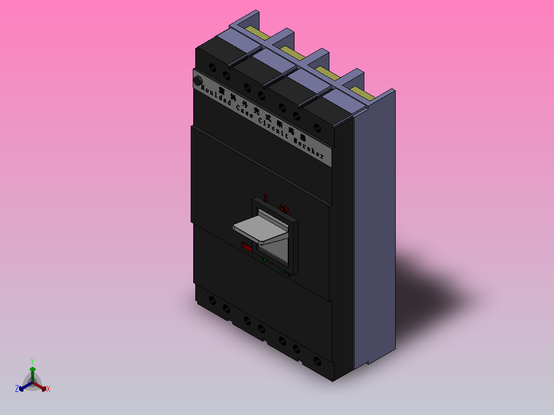 HM3 63-800A 4极固定式塑料外壳式断路器[HM3-100A╱4]正等轴测图