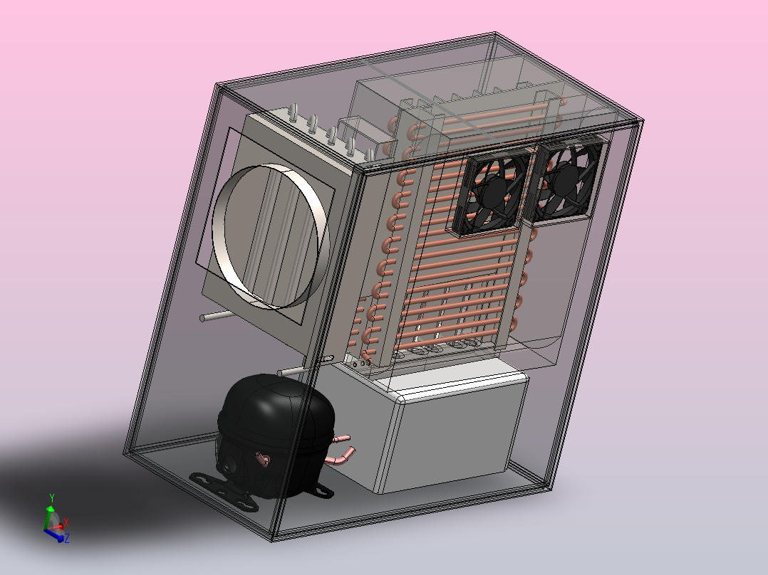 使用VCR的大气水发电机 - 实心设计主视图