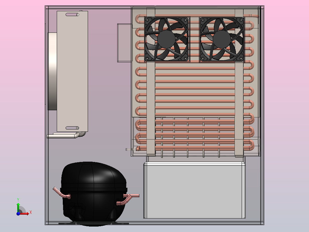 使用VCR的大气水发电机 - 实心设计前视图