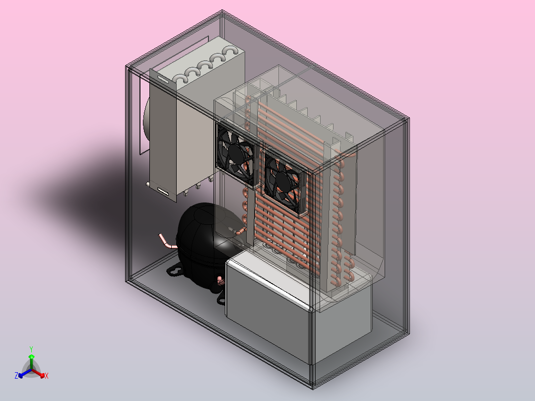 使用VCR的大气水发电机 - 实心设计正等轴测图