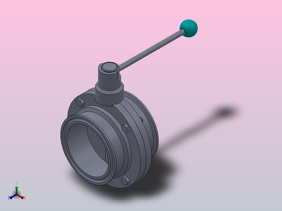 DDSX-07卡箍式手动蝶阀[DDSX-07-DN80]主视图