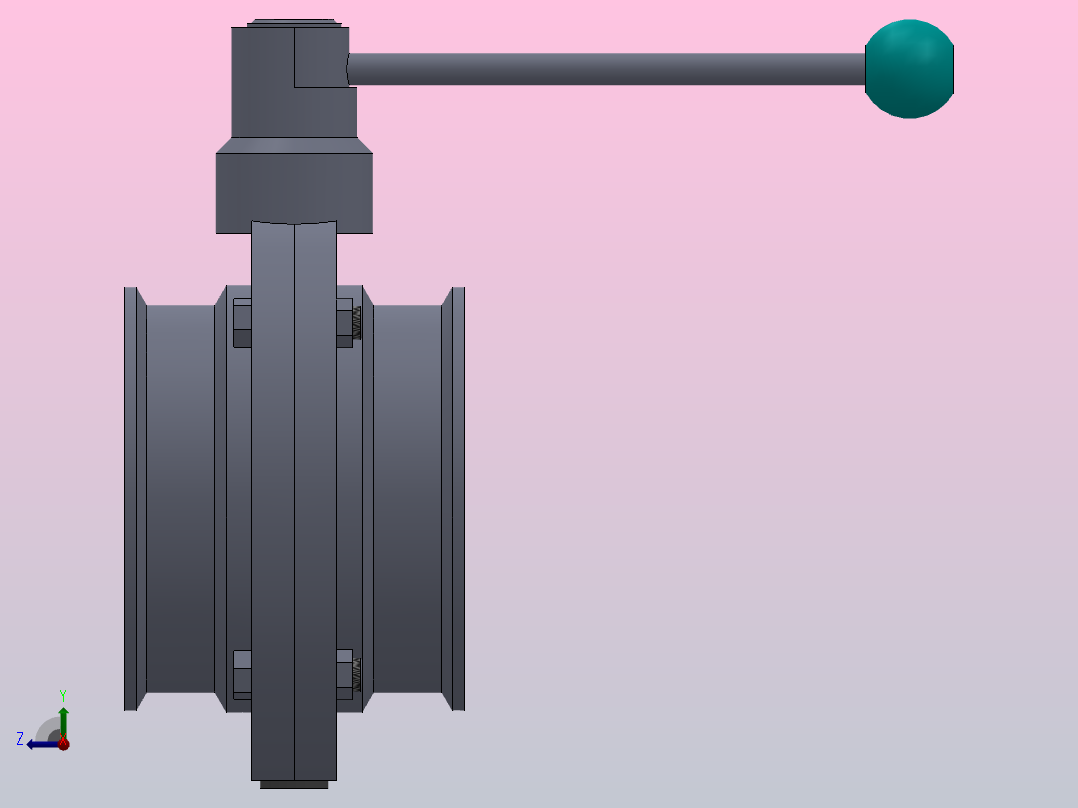 DDSX-07卡箍式手动蝶阀[DDSX-07-DN80]右视图