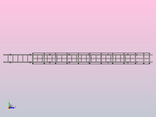 带笼子的工业梯子左视缩略图