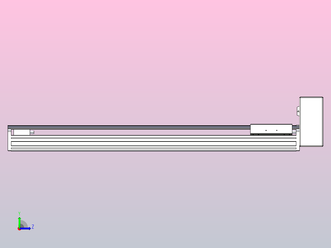 皮带直线轴半封闭可选导轨TPA-HNB-175D-140-L800-LU-Y-P75-N3左视图