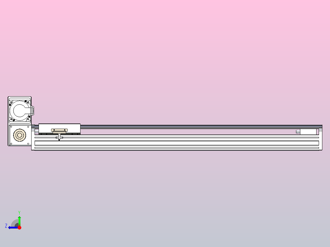皮带直线轴半封闭可选导轨TPA-HNB-175D-140-L800-LU-Y-P75-N3右视图