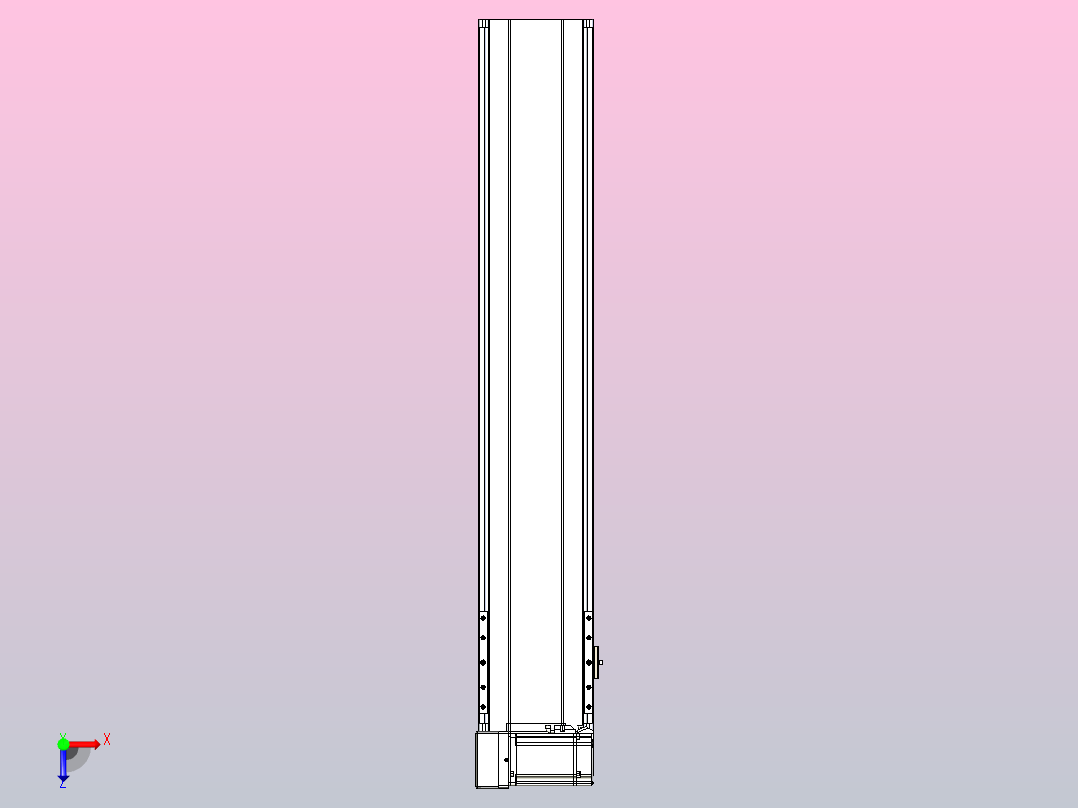 皮带直线轴半封闭可选导轨TPA-HNB-175D-140-L800-LU-Y-P75-N3俯视图