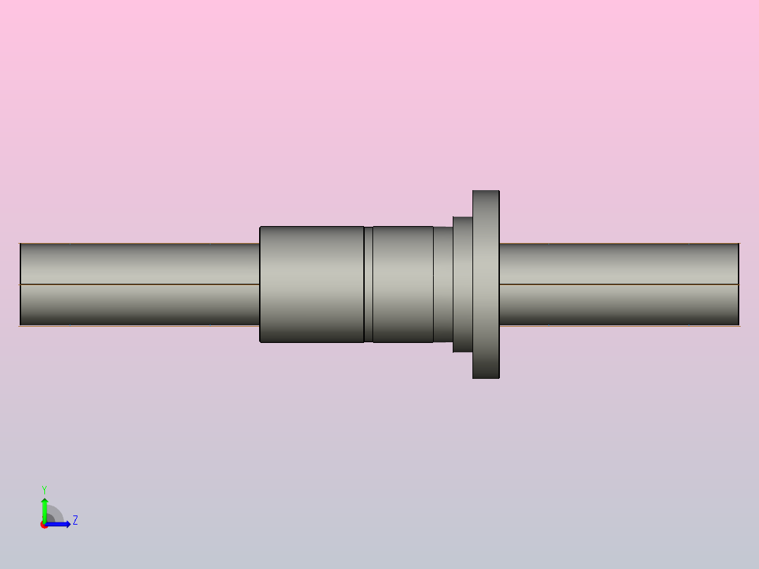 CMFZD12520-5滚珠丝杆3D模型左视图