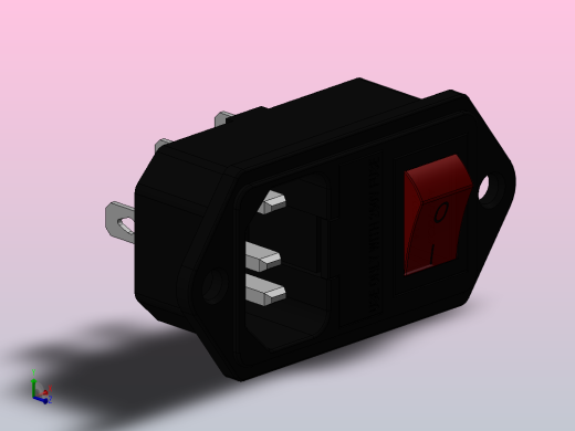 C320 C14电气交流电源插座3针红色LED 250V翘板开关10A保险丝公入口连接器(AC-17型)