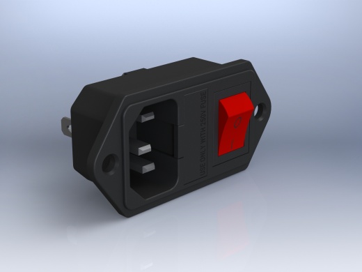 C320 C14电气交流电源插座3针红色LED 250V翘板开关10A保险丝公入口连接器(AC-17型)缩略图