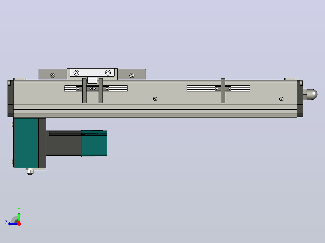 200毫米行程的线性机构和底部电机XNTD10-BM-200右视图