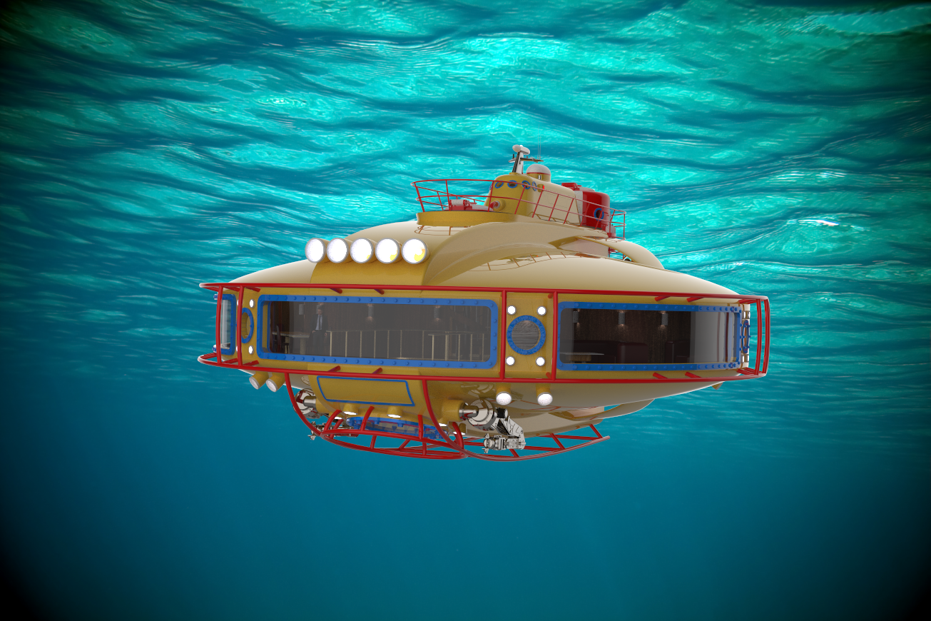 潜水艇外形结构3D图纸 STEP格式