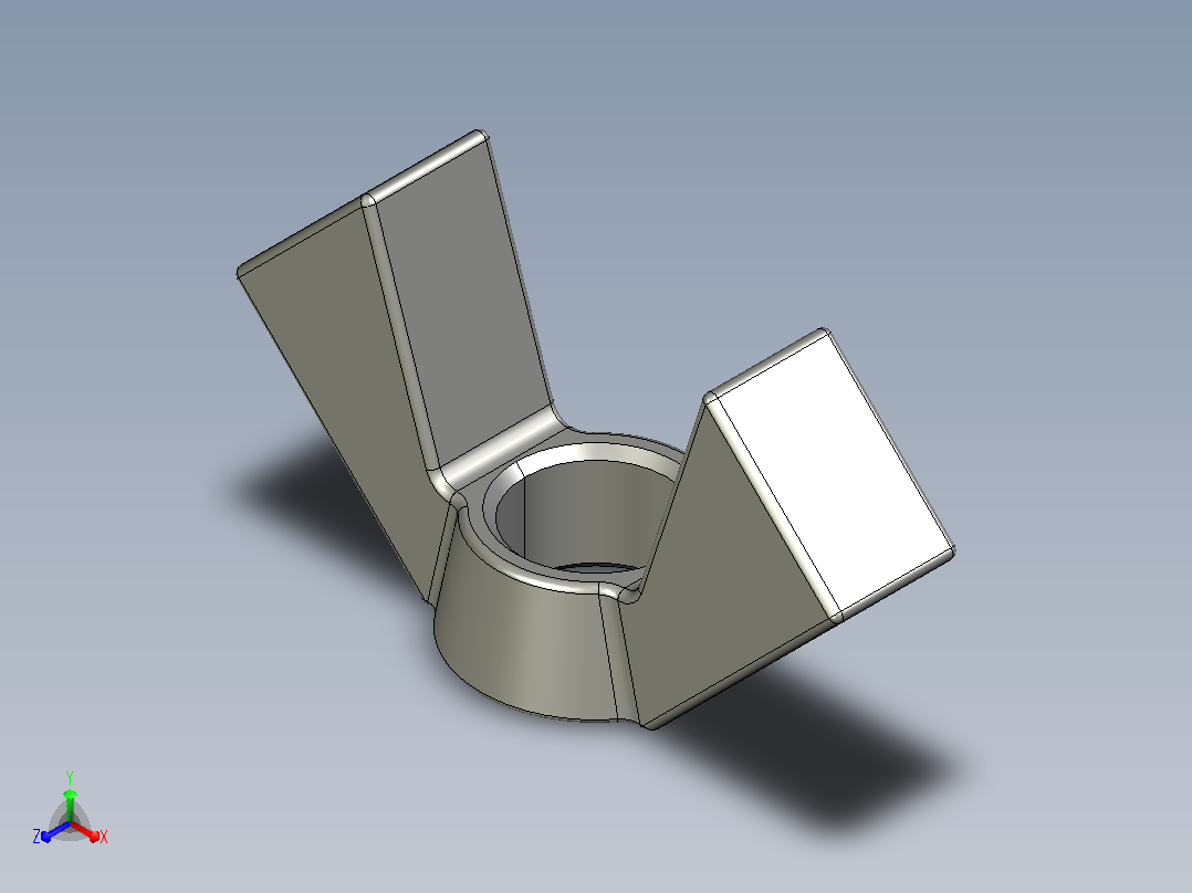 蝶形螺母@SLMNE正等轴测图