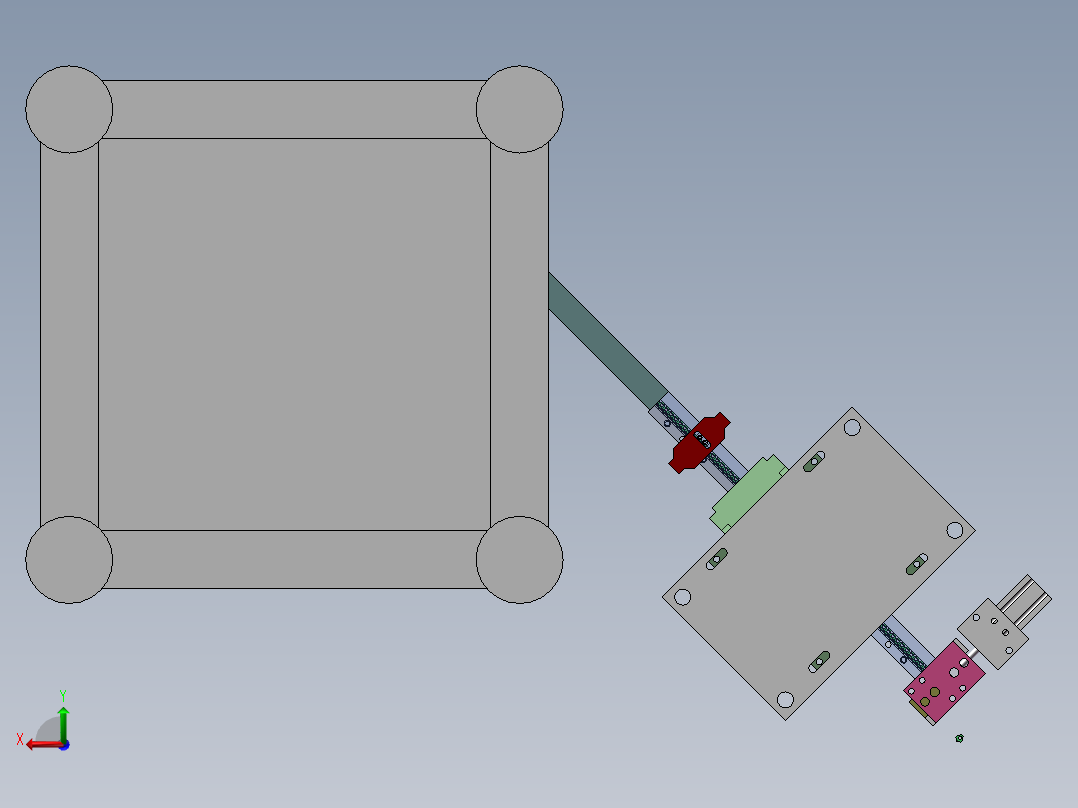 L型铁片振动盘拱料分料机sw14可编辑后视图