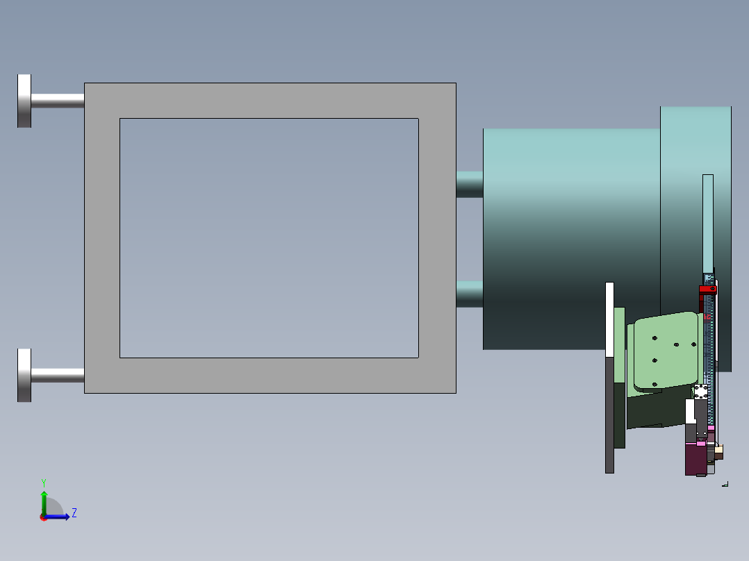 L型铁片振动盘拱料分料机sw14可编辑左视图