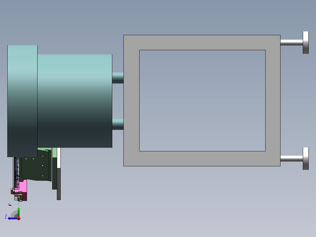 L型铁片振动盘拱料分料机sw14可编辑右视图