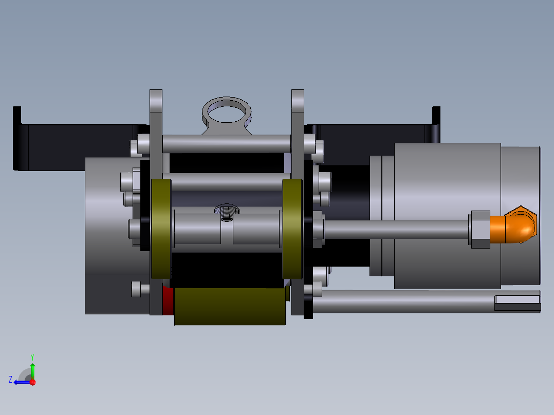 火车轨道助推器sw16可编辑右视图