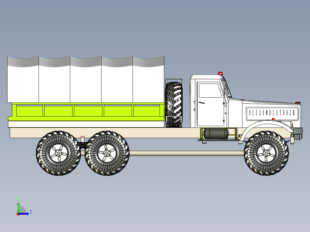 Karaz卡车模型3D图纸 x_t格式左视图