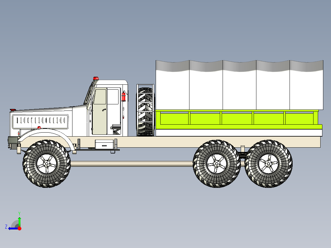 Karaz卡车模型3D图纸 x_t格式右视图