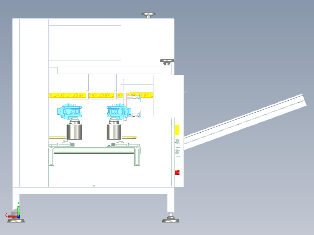 开箱机全套3D图纸 G451 非标自动化机械3D图纸设计后视图