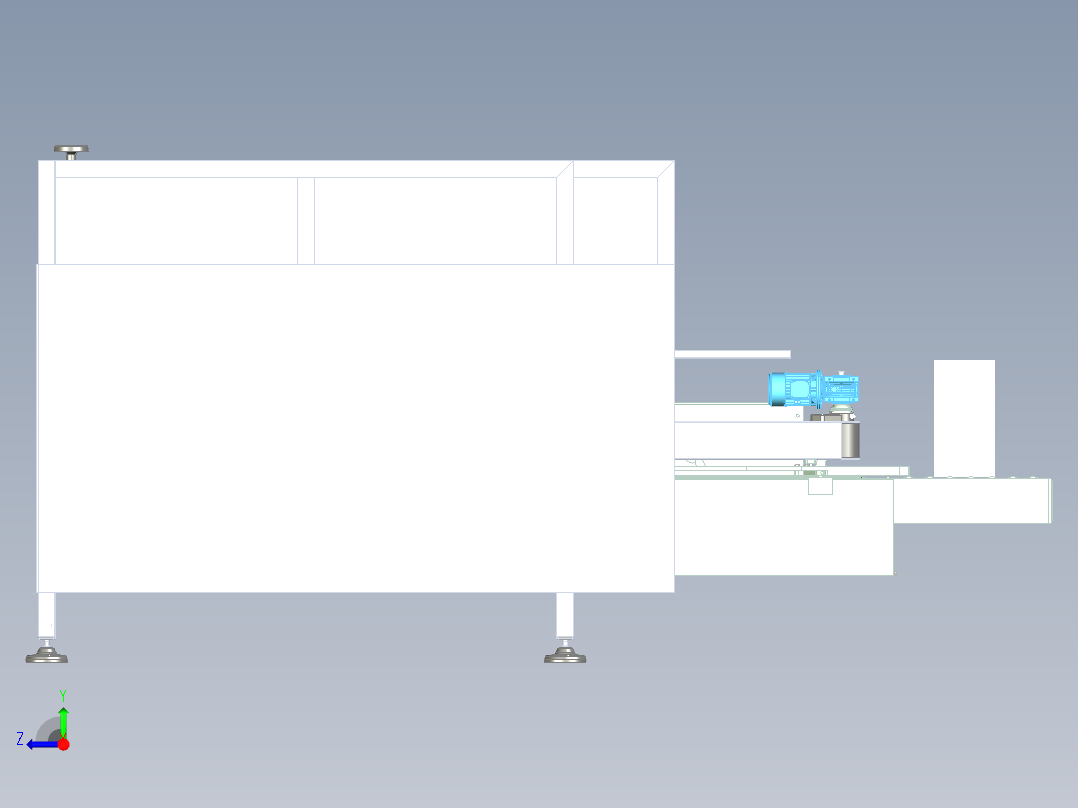 开箱机全套3D图纸 G451 非标自动化机械3D图纸设计右视图