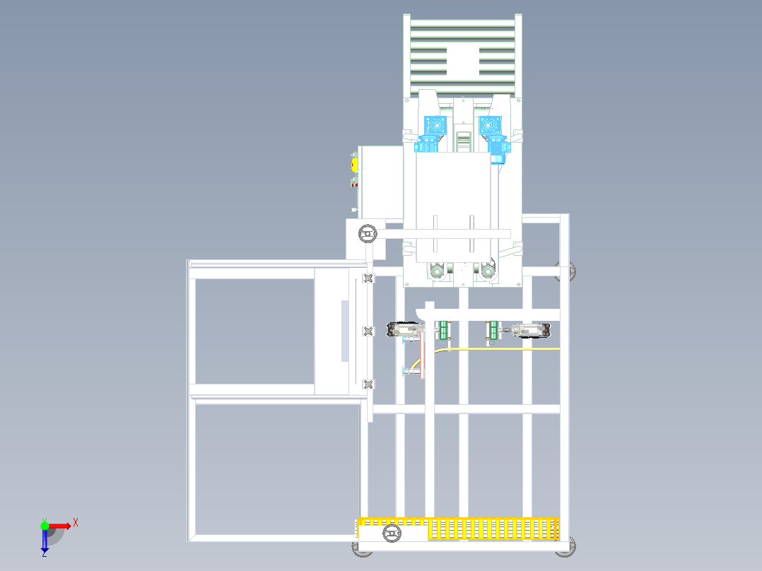 开箱机全套3D图纸 G451 非标自动化机械3D图纸设计俯视图
