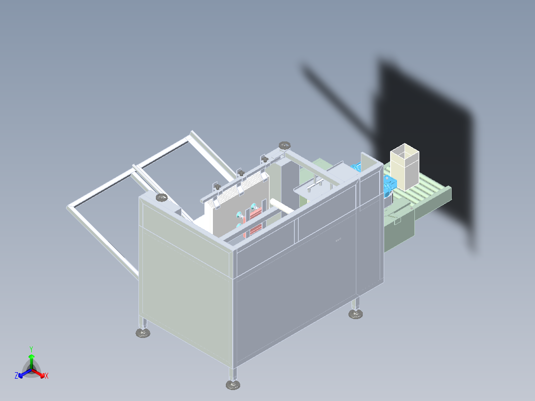 开箱机全套3D图纸 G451 非标自动化机械3D图纸设计正等轴测图