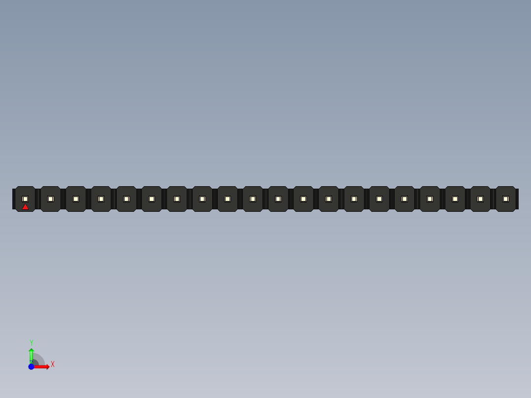 彩色公头100mil（2.54mm）系列-DS1021_black_1x20p_100mil_Type19_rev1.0前视图