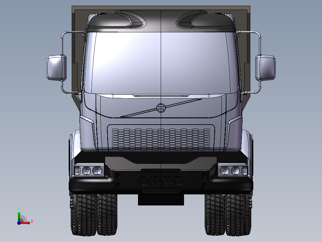 15.沃尔沃重卡 3d模型图纸前视图