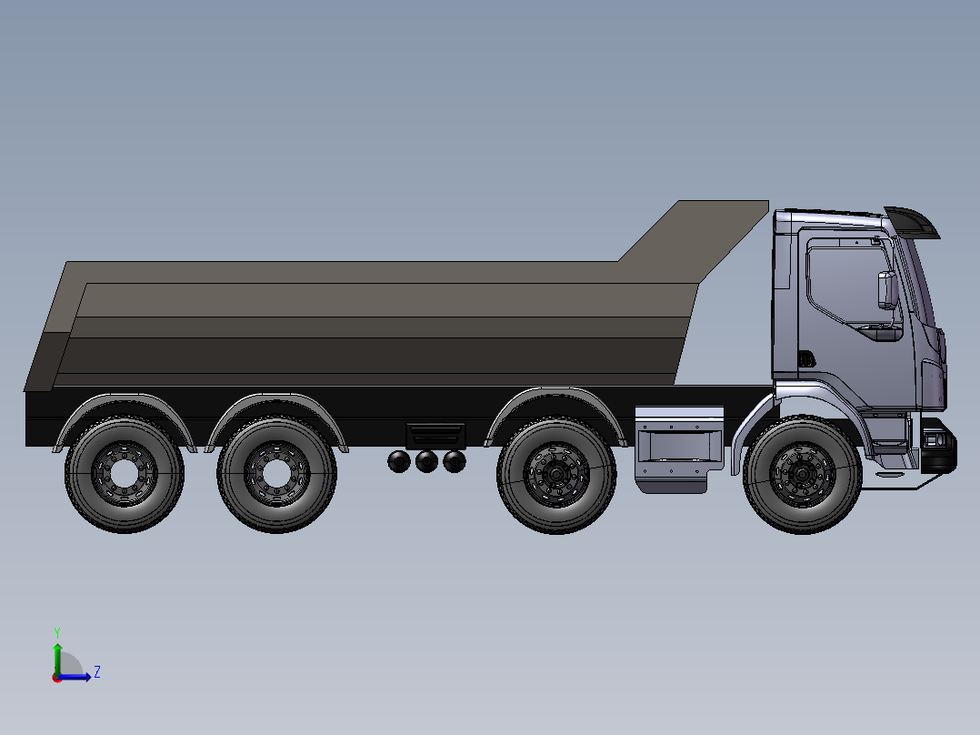 15.沃尔沃重卡 3d模型图纸左视图